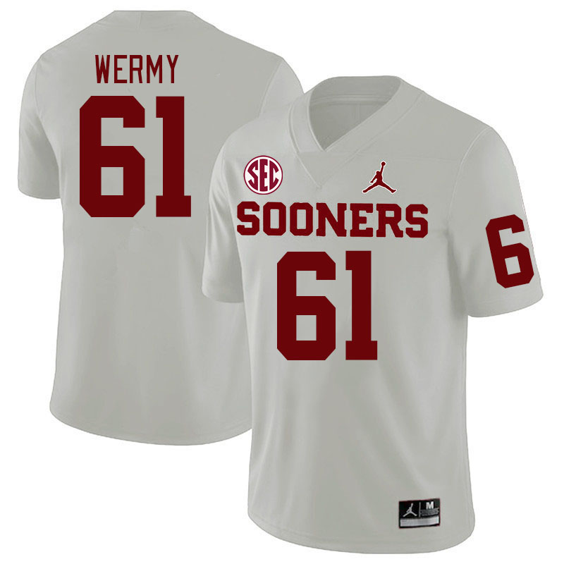 Men #61 Kenneth Wermy Oklahoma Sooners 2024 SEC Conference College Football Jerseys-White